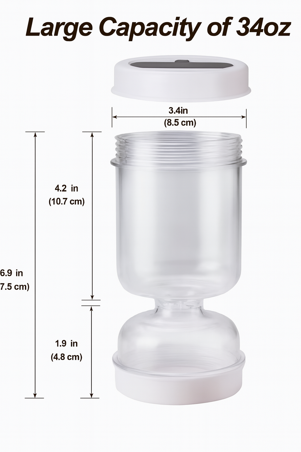 Multifunktionell Förvaringsburk – Läckagesäker & Smart Design (34 oz / 1 liter)
